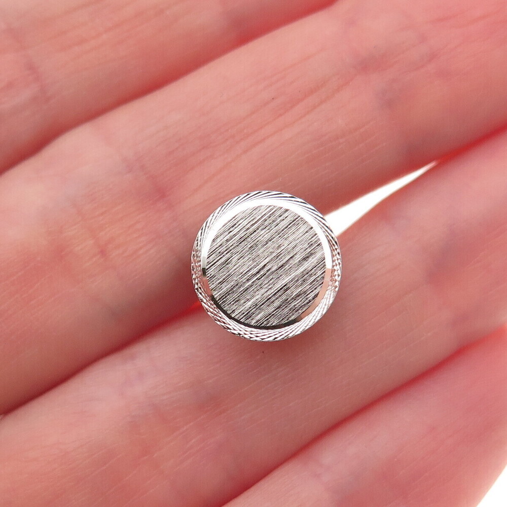 925 Sterling Silver Vintage Brushed Tie Tack / Lapel Pin